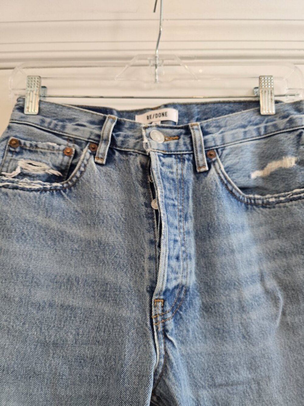 RE/DONE Originals Easy Straight Jeans - 70S Stovepipe - Ripped Tide - Picture 4 of 13